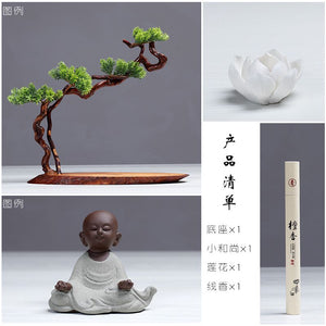 New Chinese style desktop porch decoration root carving welcome pine decorative art office incense burner decoration acacuss