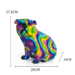 New Colored French Bulldog Resin Sculpture Figurine Statue Office Home Decoration Ornaments Desktop Handmade Craft Modern Art acacuss