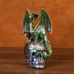 New Halloween new fighting dragon resin ornaments skeleton home desktop porch decoration decorative gifts acacuss