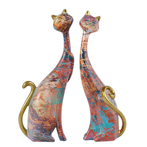 New Nordic Cute Cat Catty Resin Sculpture Figurine Office Home Decoration Ornaments Desktop Decor Handmade Craft Modern Art acacuss