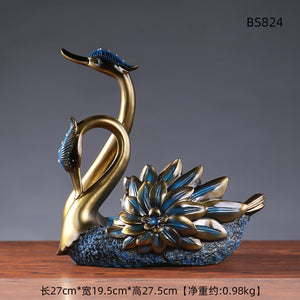 New Nordic Swan Wine Holder Resin Sculpture Figurine Office Home Decoration Ornaments Desktop Decor Handmade Craft Modern Art acacuss
