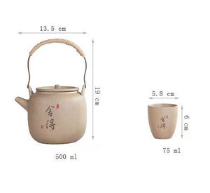 New Rough Pottery Tea Set Large Capacity Lifting Beam Pot Ceramic Cup Glass Teapot Teapot Shu Puer Kettles Mugs Coffee Cups Mug acacuss
