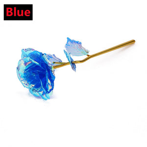 New Valentine's Day 24K Foil Plated Rose Gold Rose Lasts Forever Love Wedding Decor Lover Lighting Roses Creative Gifts 2023 acacuss