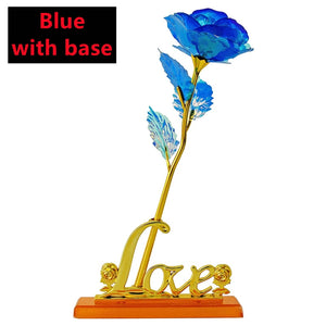 New Valentine's Day 24K Foil Plated Rose Gold Rose Lasts Forever Love Wedding Decor Lover Lighting Roses Creative Gifts 2023 acacuss