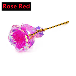 New Valentine's Day 24K Foil Plated Rose Gold Rose Lasts Forever Love Wedding Decor Lover Lighting Roses Creative Gifts 2023 acacuss