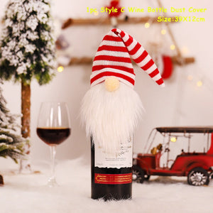 2024 New Year Christmas Wine Bottle Covers Bag Holiday Champagne Bottle Cover Merry Christmas Table Decorations for Home Xmas acacuss