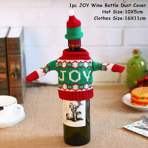 2024 New Year Christmas Wine Bottle Covers Bag Holiday Champagne Bottle Cover Merry Christmas Table Decorations for Home Xmas acacuss