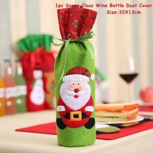 2024 New Year Christmas Wine Bottle Covers Bag Holiday Champagne Bottle Cover Merry Christmas Table Decorations for Home Xmas acacuss