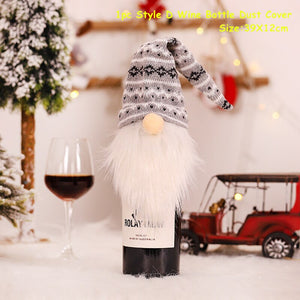 2024 New Year Christmas Wine Bottle Covers Bag Holiday Champagne Bottle Cover Merry Christmas Table Decorations for Home Xmas acacuss