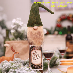 2024 New Year Christmas Wine Bottle Covers Bag Holiday Champagne Bottle Cover Merry Christmas Table Decorations for Home Xmas acacuss