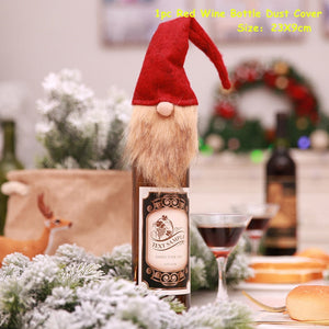 2024 New Year Christmas Wine Bottle Covers Bag Holiday Champagne Bottle Cover Merry Christmas Table Decorations for Home Xmas acacuss