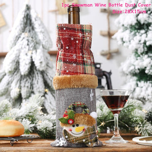 2024 New Year Christmas Wine Bottle Covers Bag Holiday Champagne Bottle Cover Merry Christmas Table Decorations for Home Xmas acacuss