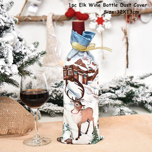2024 New Year Christmas Wine Bottle Covers Bag Holiday Champagne Bottle Cover Merry Christmas Table Decorations for Home Xmas acacuss