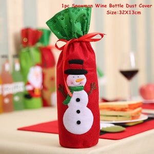 2024 New Year Christmas Wine Bottle Covers Bag Holiday Champagne Bottle Cover Merry Christmas Table Decorations for Home Xmas acacuss