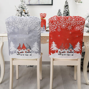 Noel Santa Claus Christmas Non-woven Dinner Table Red Hat Chair Back Covers Xmas Christmas Decorations for Home New Year 2023 acacuss