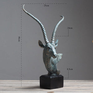Nordic Antelope Head Statue Desktop Resin Crafts Sculpture Home Decoration Animal Figurine Decoration Accessories acacuss