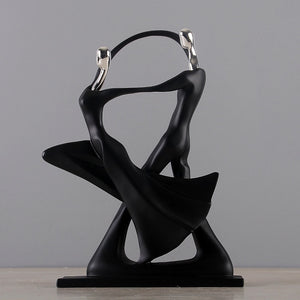 Nordic Art Dancing Couple Resin Figure Ornaments Figurines Home Decoration Accessories for Living Room Ornaments for Home Decor acacuss