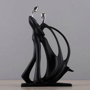 Nordic Art Dancing Couple Resin Figure Ornaments Figurines Home Decoration Accessories for Living Room Ornaments for Home Decor acacuss