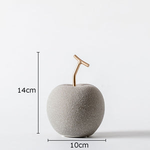 Nordic Ceramic Fruit Ornaments Apple/pear Frosted Porcelain Statue Modern Home Decoration Collection Art Table Decoration acacuss