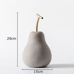 Nordic Ceramic Fruit Ornaments Apple/pear Frosted Porcelain Statue Modern Home Decoration Collection Art Table Decoration acacuss