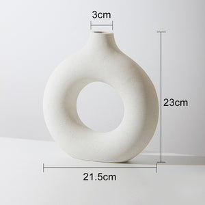 Nordic Ceramic Interlock Vase Bridal Shower Wedding Boyfriend Gift Girlfriend Pampas Grass Living Room Home Decoration acacuss