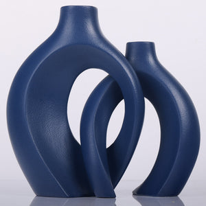 Nordic Ceramic Interlocking Vase Modern Snuggle Shape Home Decor Wedding Gift Pampas Grass Indoor Living Room Table Ornaments acacuss