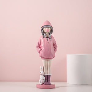 Nordic Cute Balloon Girls Figurine Resin Art Sculpture Collectible Figure Statue Crafts Living Room Desktop Home Ornament Gift acacuss