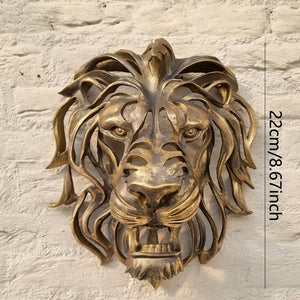Nordic Gold Lion Wall Animal Lion Head Art Wall Luxury Decor Kitchen Wall Bedroom Indoor Resin Lion Head Wall Mounted Art acacuss