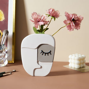 Nordic Ins Resin Face Vase Abstract Art Decoration Living Room Dining Room Desktop Flower Arrangement Flower Home Decoration acacuss