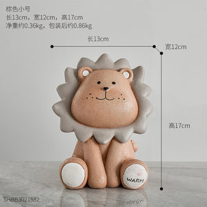 Nordic Lion Money Box Cartoon Cute Creative Coin Bank Children Child Piggy Nursery Adorable Gift Saving Animal Home Sofa Decor acacuss