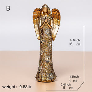 Nordic Love Angel Statue Golden Resin Blessing Angel Sculpture Desktop Porch Decoration Artifact Figure Ornament acacuss