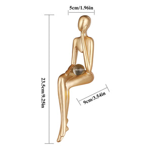 Nordic Modern Reading Woman Statue Resin Abstract Thinker Desktop Sculptures Home Room Bedroom Figurine Ornaments Decoration acacuss