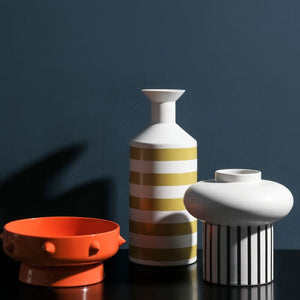 Nordic Modern Semi-manual Ceramic Vase Living Room Coffee Table Decoration Home Decoration Creative Vase Small Gift Deco Maison acacuss