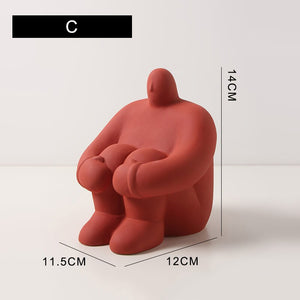 Nordic Plump Woman Ceramic Character Sculpture Home Living Room Decoration Accessories Bedroom Office Wine Cabinet Art Ornaments acacuss
