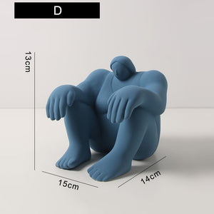 Nordic Plump Woman Ceramic Character Sculpture Home Living Room Decoration Accessories Bedroom Office Wine Cabinet Art Ornaments acacuss