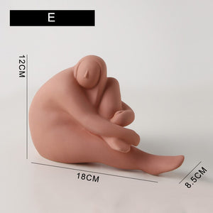 Nordic Plump Woman Ceramic Character Sculpture Home Living Room Decoration Accessories Bedroom Office Wine Cabinet Art Ornaments acacuss