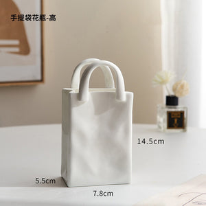 Nordic Portable Vase Ceramic Flower Vase Modern Home Decor Accessories Living Room Decoration Garden Bedroom Ornaments acacuss