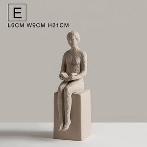 Nordic Retro Art Sculpture Modern Clay Figurine Home Living Room Bedroom Decoration Accessories Ceramic Handicraft Ornaments acacuss