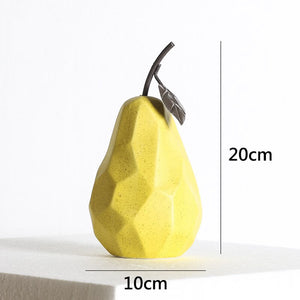 Nordic Sculpture Figurines for Interior Desk Accessories Home Living Room Decoration Apple Pear Ceramic Unique Fruit Ornaments acacuss