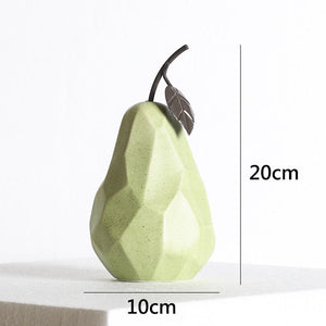 Nordic Sculpture Figurines for Interior Desk Accessories Home Living Room Decoration Apple Pear Ceramic Unique Fruit Ornaments acacuss