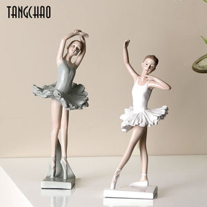 Nordic Style Ballet Girl Statues Creative Home Decor Resin Ballet Figurines For Home Living Room Decoration Gift For Girlfriend acacuss