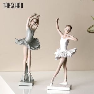 Nordic Style Ballet Girl Statues Creative Home Decor Resin Ballet Figurines For Home Living Room Decoration Gift For Girlfriend acacuss