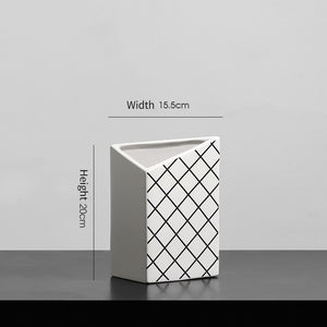 Nordic geometric ceramic vase decoration, living room, TV cabinet, dining table, creative vase insertion, household, soft acacuss