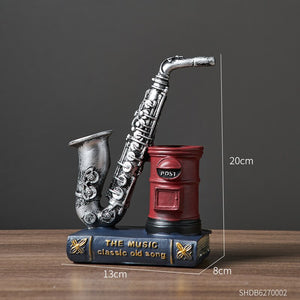 Notes Pen Holder Piano Musical Instrument Design Music Gift Classification Resin Pen Holder Stationery Student Pencil Holder acacuss