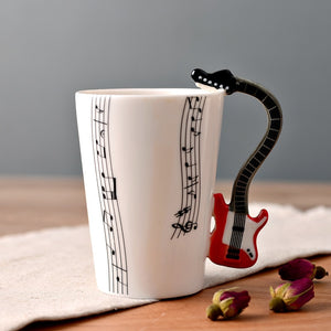 Novelty Music Note Cup Ceramic Guitar Coffee Mugs Personality Tea/Milk/Juice/Lemon Water Bottle Christmas Birthday Gift acacuss
