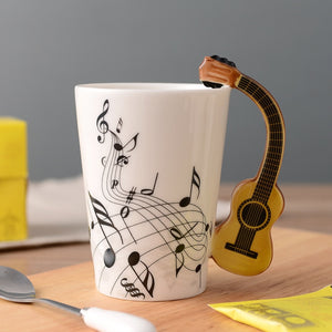 Novelty Music Note Cup Ceramic Guitar Coffee Mugs Personality Tea/Milk/Juice/Lemon Water Bottle Christmas Birthday Gift acacuss