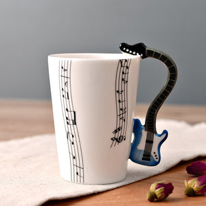 Novelty Music Note Cup Ceramic Guitar Coffee Mugs Personality Tea/Milk/Juice/Lemon Water Bottle Christmas Birthday Gift acacuss