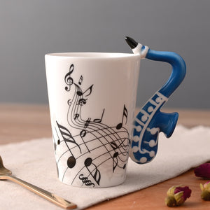 Novelty Music Note Cup Ceramic Guitar Coffee Mugs Personality Tea/Milk/Juice/Lemon Water Bottle Christmas Birthday Gift acacuss