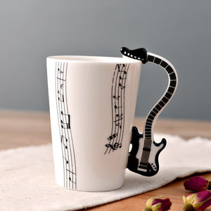 Novelty Music Note Cup Ceramic Guitar Coffee Mugs Personality Tea/Milk/Juice/Lemon Water Bottle Christmas Birthday Gift acacuss