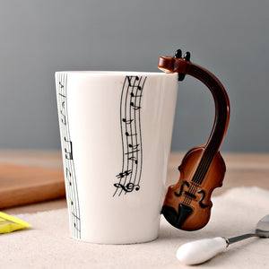 Novelty Music Note Cup Ceramic Guitar Coffee Mugs Personality Tea/Milk/Juice/Lemon Water Bottle Christmas Birthday Gift acacuss